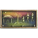 Tribal Figurines Key Rack with Four Hooks - Wall Hanging