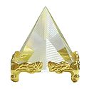 3-D Etched Glass Pyramid - Paper Weight