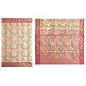 Jamdani Weaved Design All-Over on Beige Net Sari