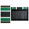 Ikkat Design on Green, White and Black Cotton Saree with Border and Pallu
