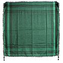 Muslim Woven Black With Green Check Cotton Scarf
