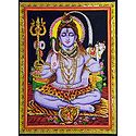 Lord Shiva - Print with Sequin Work