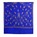 Embroidered Blue Kashmiri Woolen Shawl