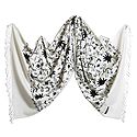 Black Embroidery on Light Woolen White Stole