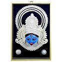 Clay Face of Kali with Shola Pith Decoration - Wall Hanging