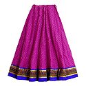 Magenta Cotton Skirt with Embroidered Border
