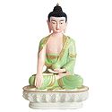 Medicine Buddha Wearing Light Green Robe