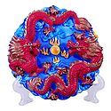 Dragons on Plate with Stand - Stone Dust Showpiece