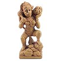Hanuman Carrying Gandhamadan Parvat - Stone Dust Statue