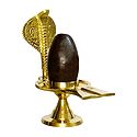 Narmadeshwar Shiva Linga on Brass Base with Snake