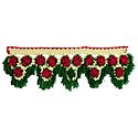 Red, Green and Off-white Crocheted Woolen Door Toran - (Decorative Door Hanging)