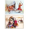 Rajasthani Women - Set of 2 Posters