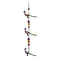 Three Colorful Wood Peacocks with Beads - Wall Hanging