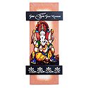 Ganesha Picture on Wooden Key Hanger with 4 Hooks - Wall Hanging