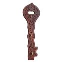 Wood Carved Key with 3 Hooks Key Hanger - Wall Hanging