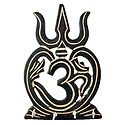Om with Trident Key Rack with 3 Hooks - Wall Hanging