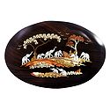 Elephant Family - Inlaid Wood Wall Hanging
