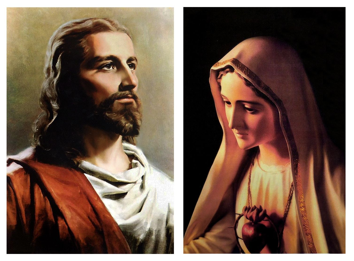Mother Mary and Jesus Christ - Set of 2 Posters