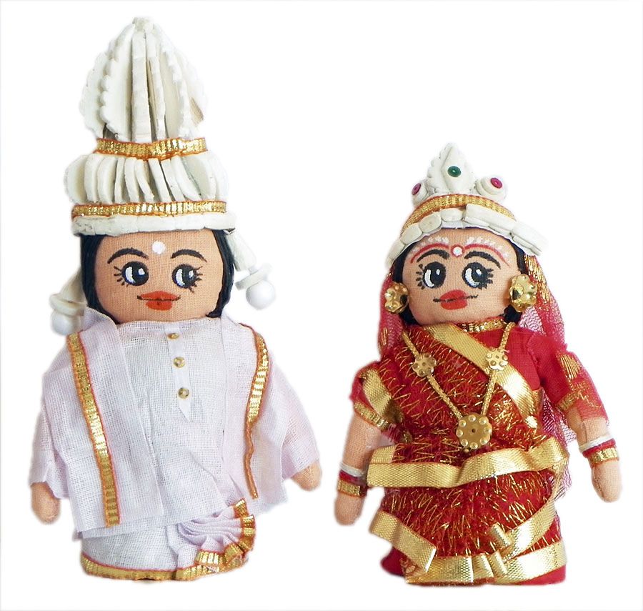 Bengali Bride and Bridegroom Doll Set