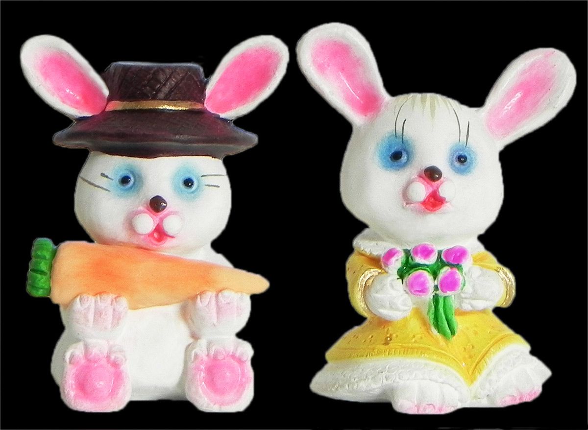 Ceramic Baby Girl Bunny Magnet #1111
