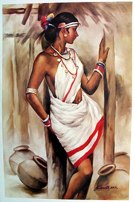 Tribal Beauty - 35.5 x 22.5 inches - Unframed