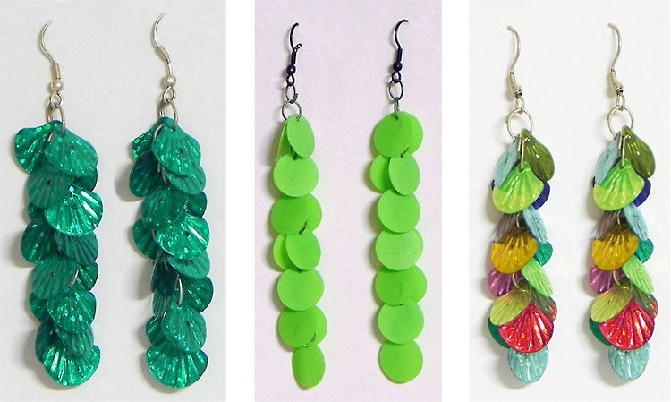 Three Pairs of Acrylic Cluster Earrings