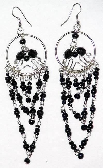 Dreamcatcher Earrings for Women and girls with Black Glass Beads, 14k – My  Jewelry Spot