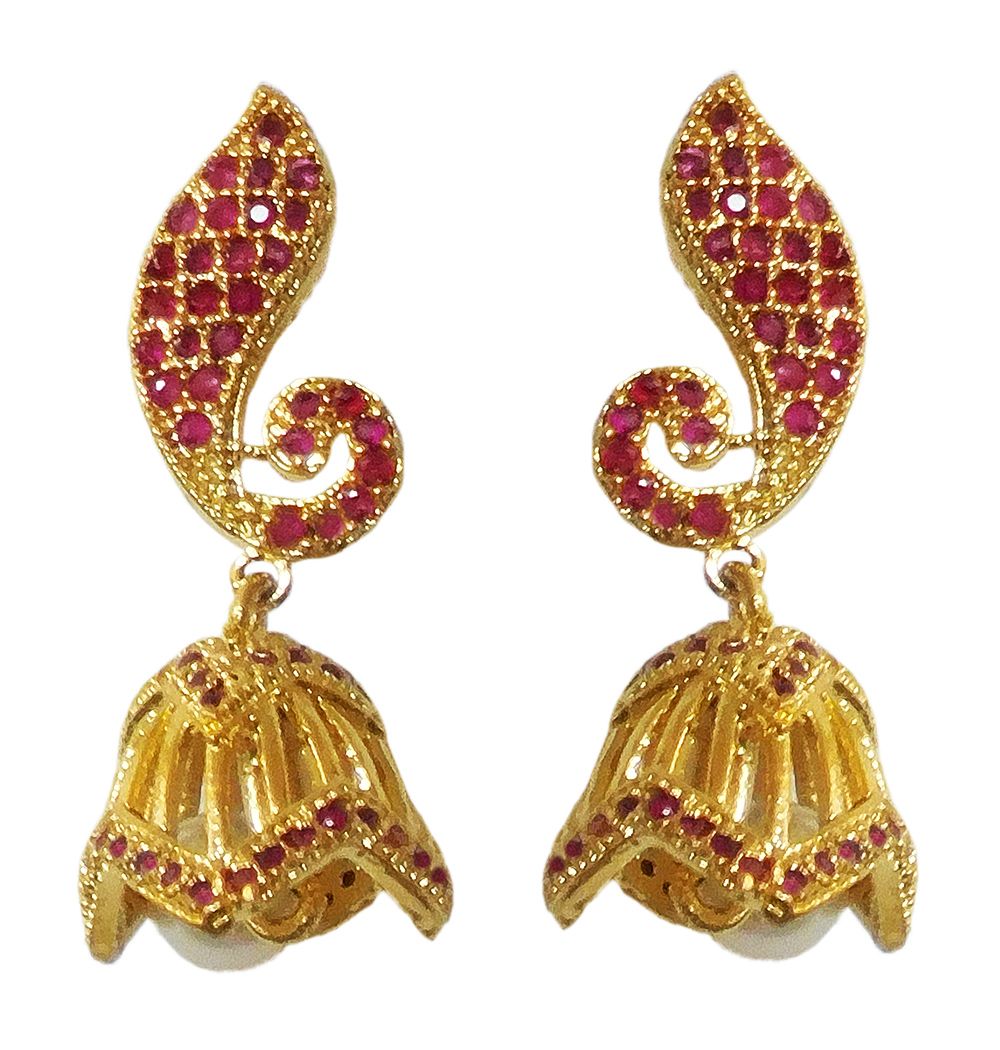 Buy CRUNCHY FASHION Gold plated Antique Red Floral Jhumka Earrings Alloy Jhumki  Earring Online at Best Prices in India - JioMart.
