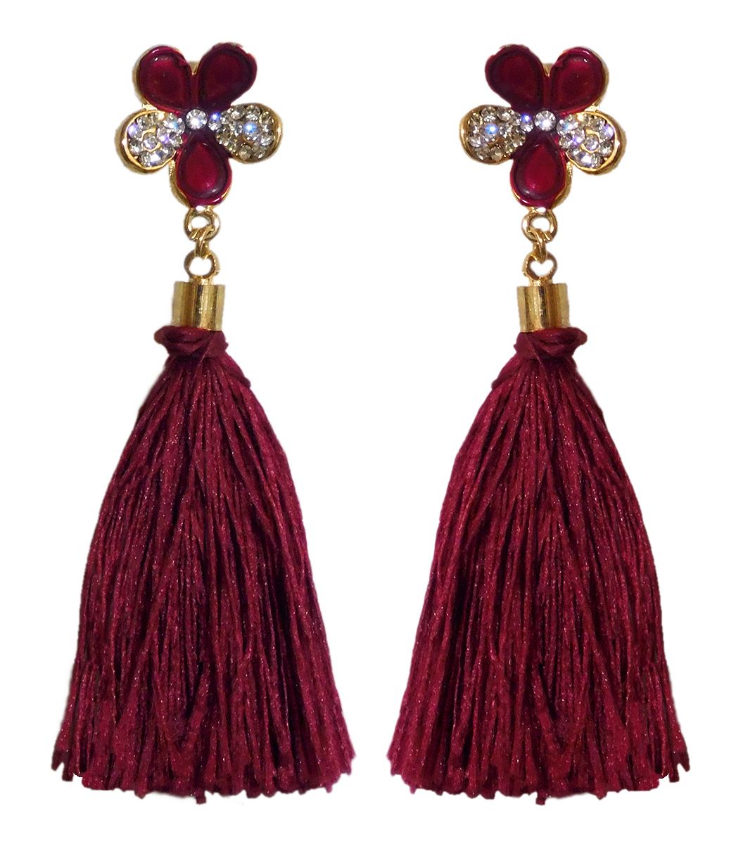 Silk thread earrings
