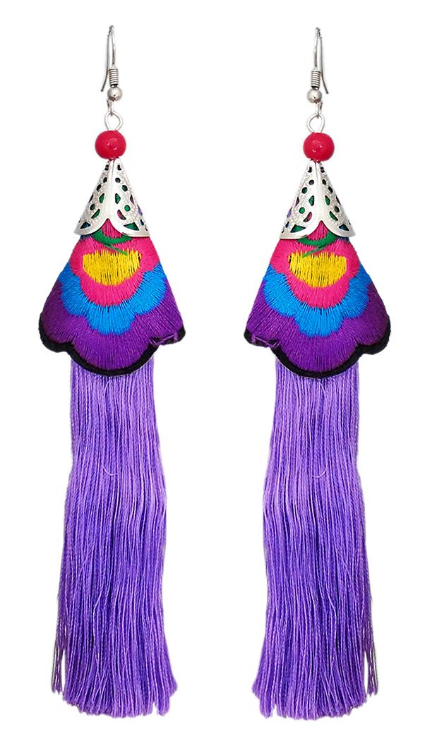 JANVIKA NOVELITY Silk Thread Earrings Silk Dori Jhumki hangings Pink Color  New Model : Amazon.in: Fashion