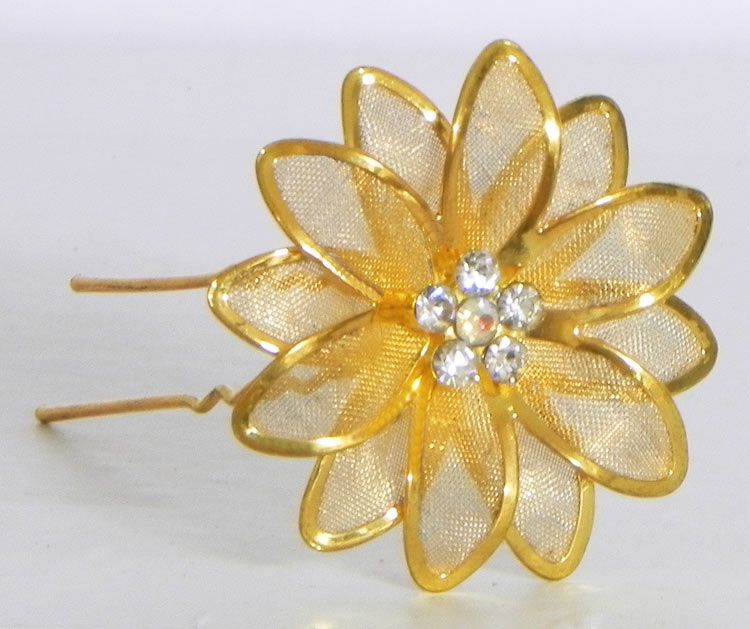 Golden Color Metal Flower Hair Pin