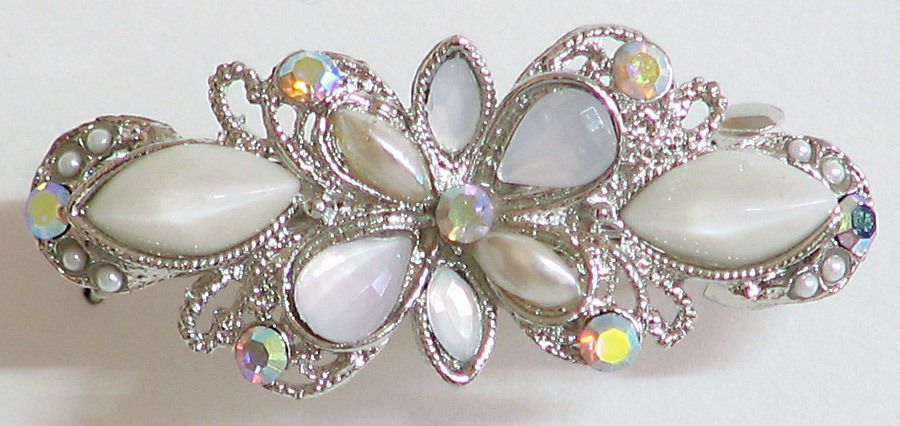 Starvis Crystal Pearl Small Pink Rose Flowers With White Stone & Pearls Hair  Tiara Bun Hair