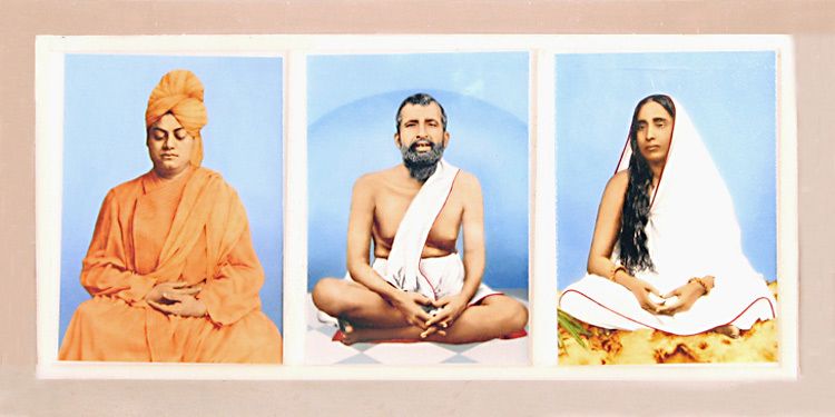 Ramkrishna Dev, Sarada Ma and Swami Vivekananda in Single Acrylic Casing