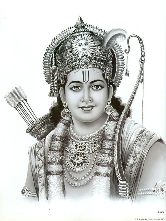 Indian lord rama shoots arrows vector illustration happy ram  wall  stickers hindu spiritual temple  myloviewcom