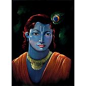 Lord Krishna - Painting on Velvet