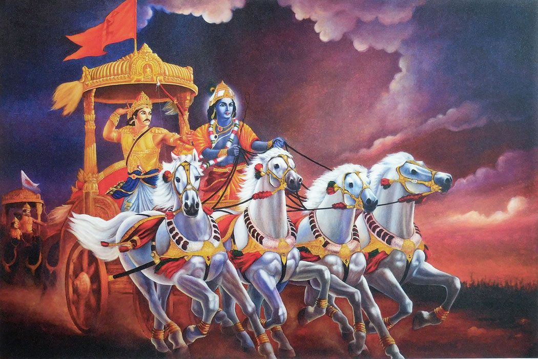 Krishna Arjuna in Kurkshetra Battlefield