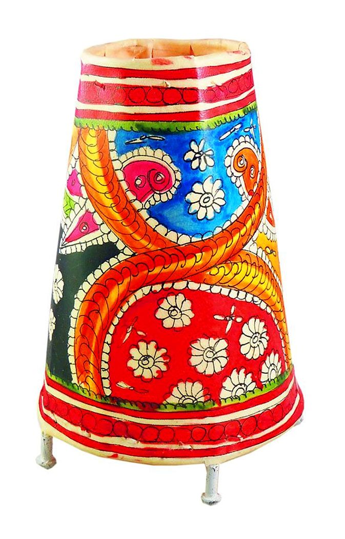 Leather Perforated Stand Colorful Lamp, Leather Lamp Shades
