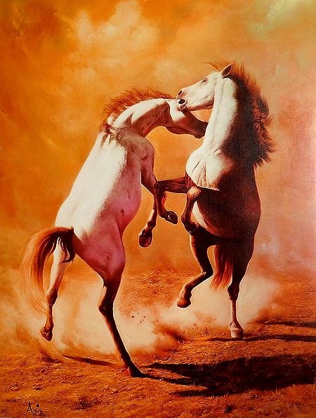 Pair of Dancing Horses
