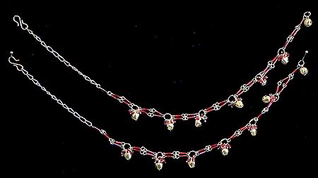 Pair of Metal Anklet with Beads