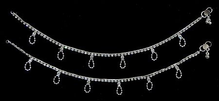 Pair of Stone Studded Metal Anklet
