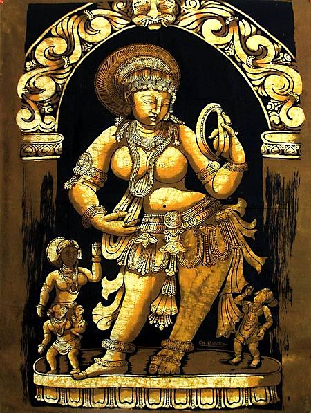 Ajanta Lady Looking at Mirror