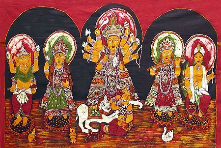 Goddess Durga with Her Family