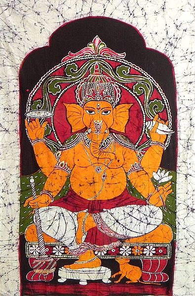 Lord Ganesha Sitting on Throne