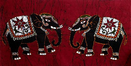 Pair of Decorated Elephants