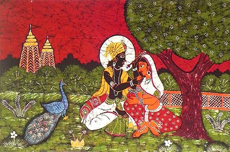 Krishna Admiring Radha's Beauty