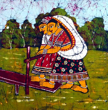 Village Women - Batik Painting on Cloth