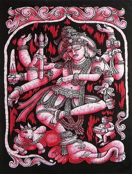 Lord Shiva as Nataraja - Printed Batik