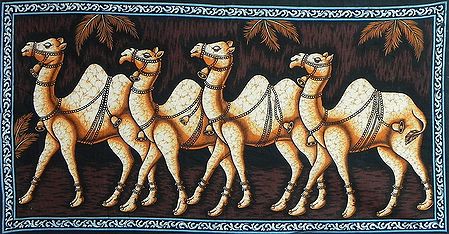Camel Procession (Printed Batik)
