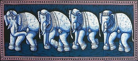Elephant Procession (Printed Batik)