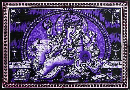 Reclining Ganesha - (Printed Batik)